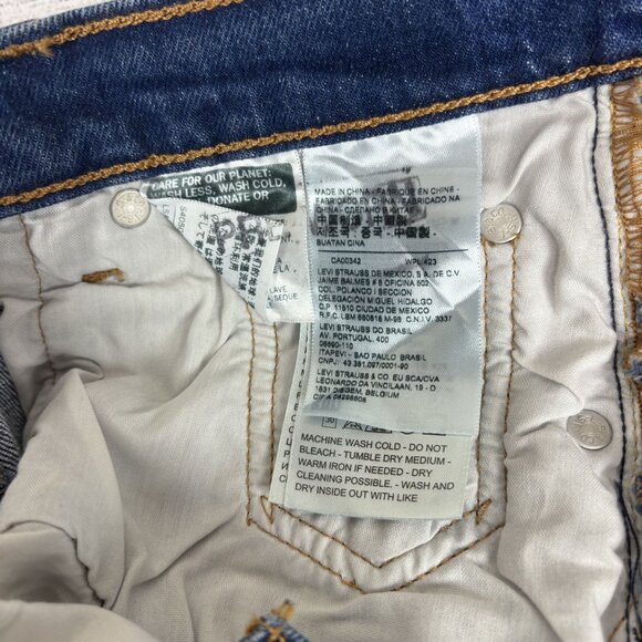 Levi's 501 Jeans Women's 24x32 Blue Original Fit Stretch Denim Button Fly - Picture 13 of 15